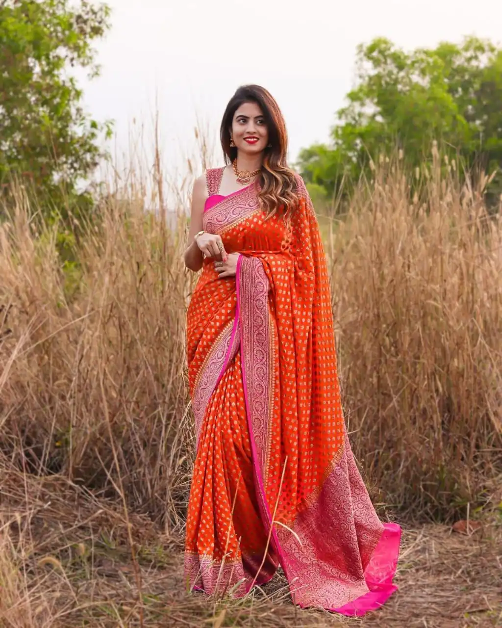 SC Orange butti Color Soft Silk Golden Zari Design Work Saree , Party Wear, Events, Festivals Expected Delivery 4-6 Working Days 1499/- | Bollywood Sarees, Creative Sarees, Designer Sarees, Embroidered Sarees, Ethnic Saree, Modern Digital sarees, Party Wear Sarees, Sarees