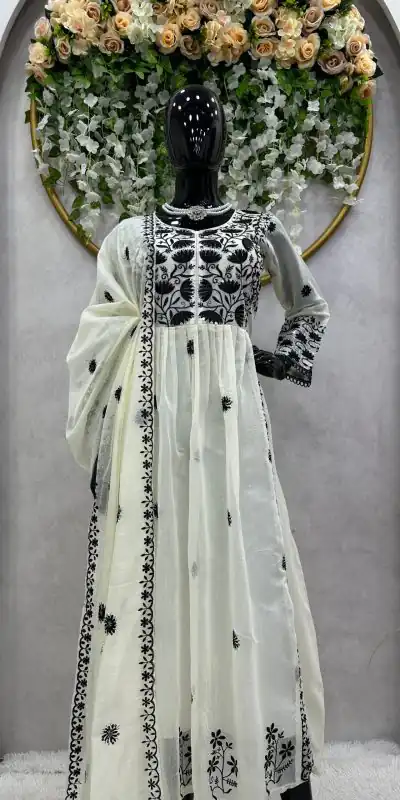 RTC 5708 White Color Chanderi Thread Sequence Salwar Suit Wedding, Party, Festive, Events Etc. Expected Delivery 4-6 Working Days @1999/- | Casual Suits, Creative suits, Designer Suits, Palazzo Suits, Party Wear Suits, Patiala Suits, Salwar suit, Straight Suits