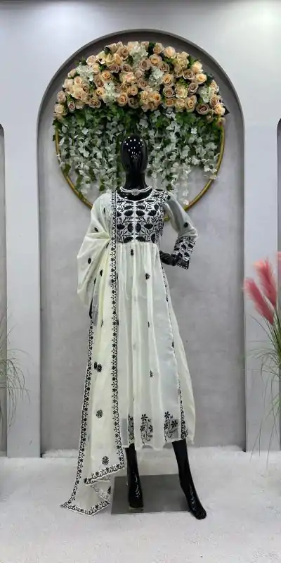 RTC 5708 White Color Chanderi Thread Sequence Salwar Suit Wedding, Party, Festive, Events Etc. Expected Delivery 4-6 Working Days @1999/- | Casual Suits, Creative suits, Designer Suits, Palazzo Suits, Party Wear Suits, Patiala Suits, Salwar suit, Straight Suits