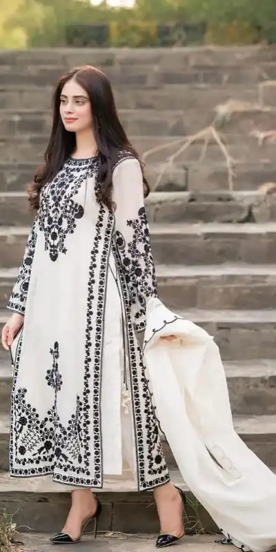 SSR 368 White Color Georgette Embroidery Sequins Sharara Suit Wedding, Party, Festive, Events Etc.   Expected Delivery 4-6 Working Days @1849/- | Casual Suits, Creative suits, Designer Suits, Palazzo Suits, Party Wear Suits, Salwar suit, Straight Suits