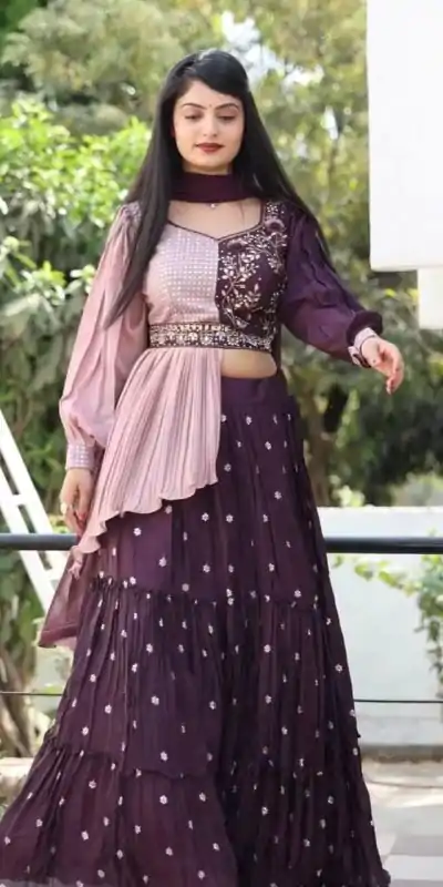 PC 233 Purple Color Heavy Chinon Embroidery Lehenga Choli Casual, Party Wear, Events, Festivals Wear Expected Delivery 4-6 Working Days @2699/- | Bollywood Lehenga, Creative Lehenga, Designer Lehenga, Embroidered Lehenga, Lehenga, Party Wear Lehenga