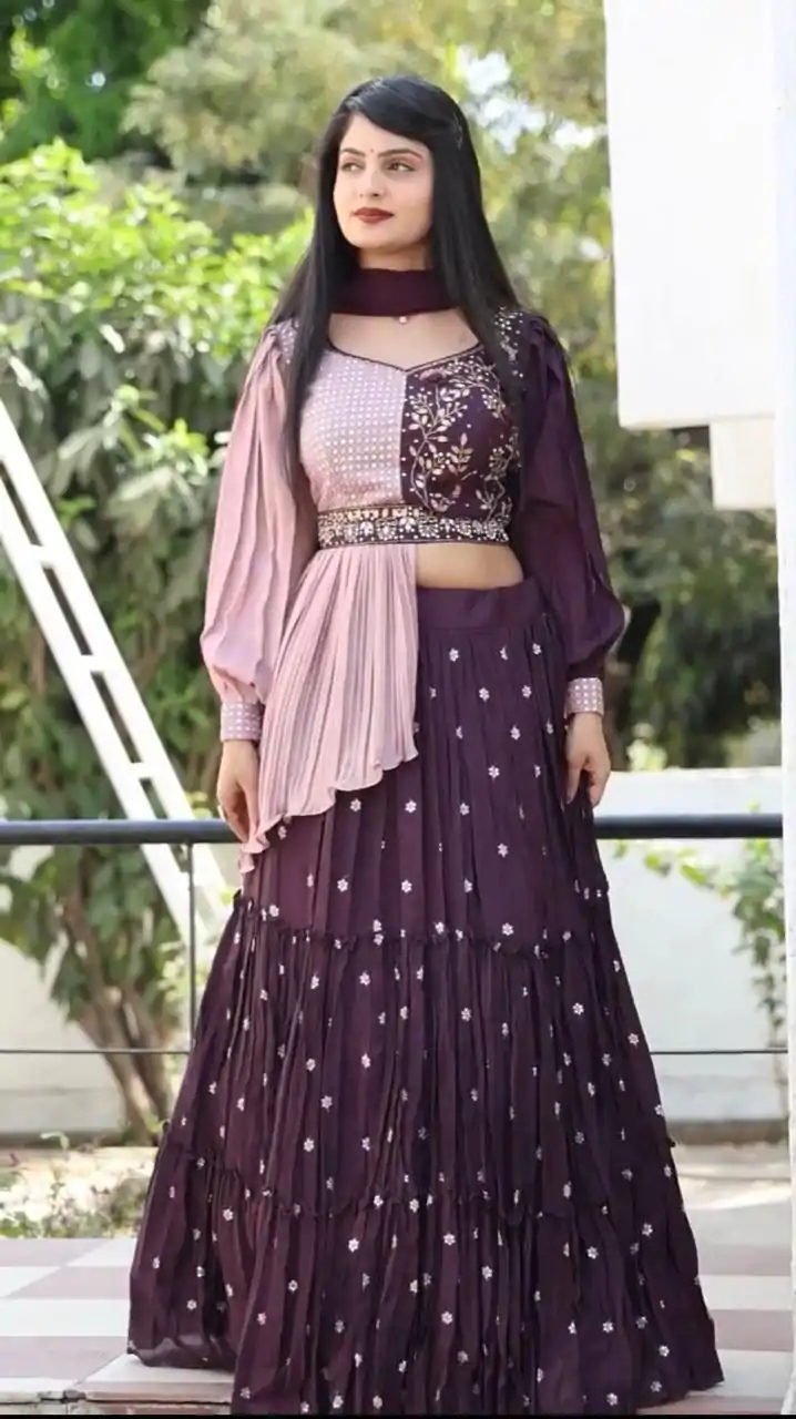 PC 233 Purple Color Heavy Chinon Embroidery Lehenga Choli Casual, Party Wear, Events, Festivals Wear Expected Delivery 4-6 Working Days @2699/- | Bollywood Lehenga, Creative Lehenga, Designer Lehenga, Embroidered Lehenga, Lehenga, Party Wear Lehenga