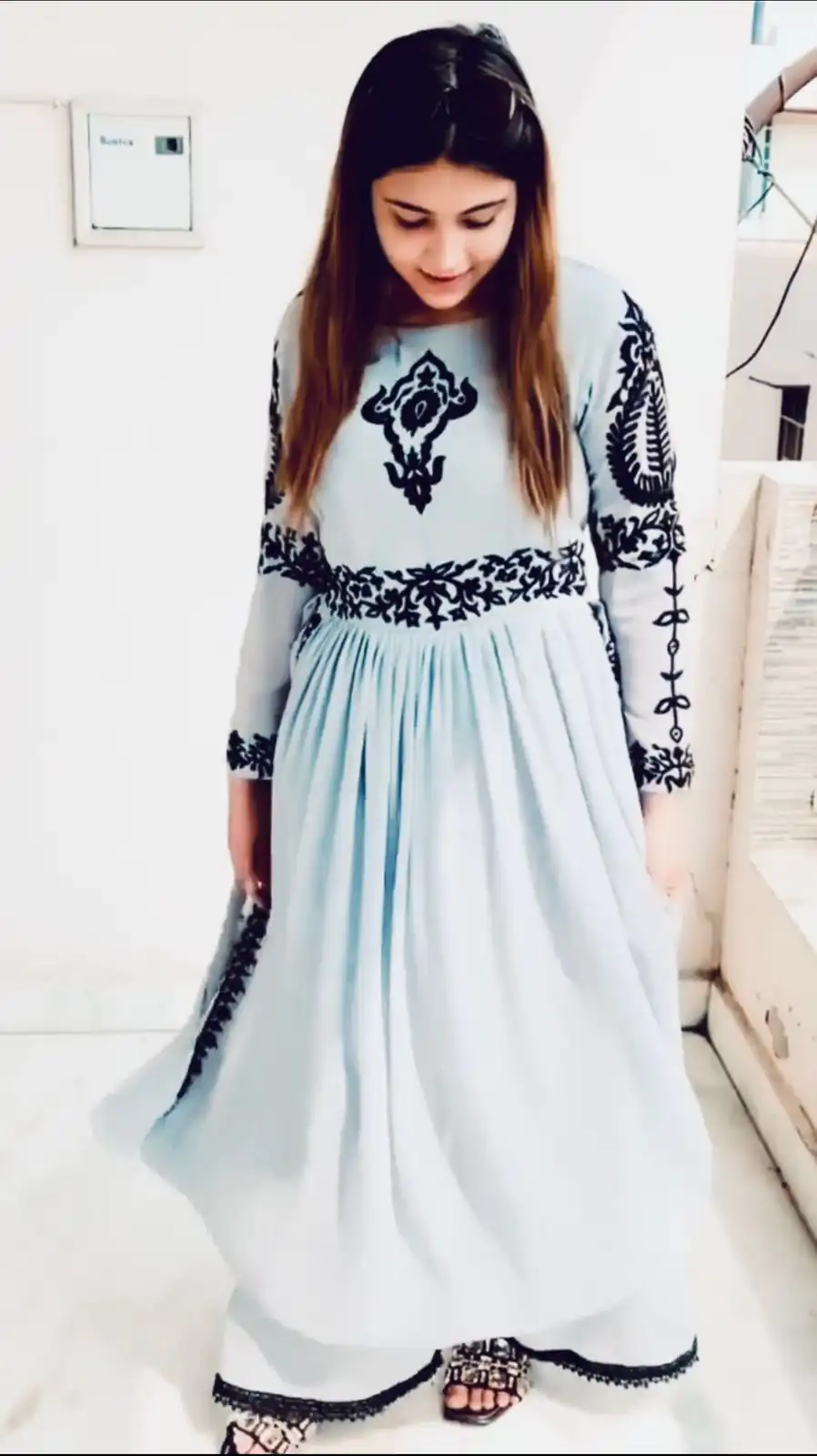 KF 1535 Blue Georgette Embroidered Both Side Cut Salwar Suit Wedding, Party, Festive, Events Etc.  Expected Delivery 4-6 Working Days @1749/-Only | Casual Suits, Creative suits, Designer Suits, Palazzo Suits, Party Wear Suits, Salwar suit, Straight Suits