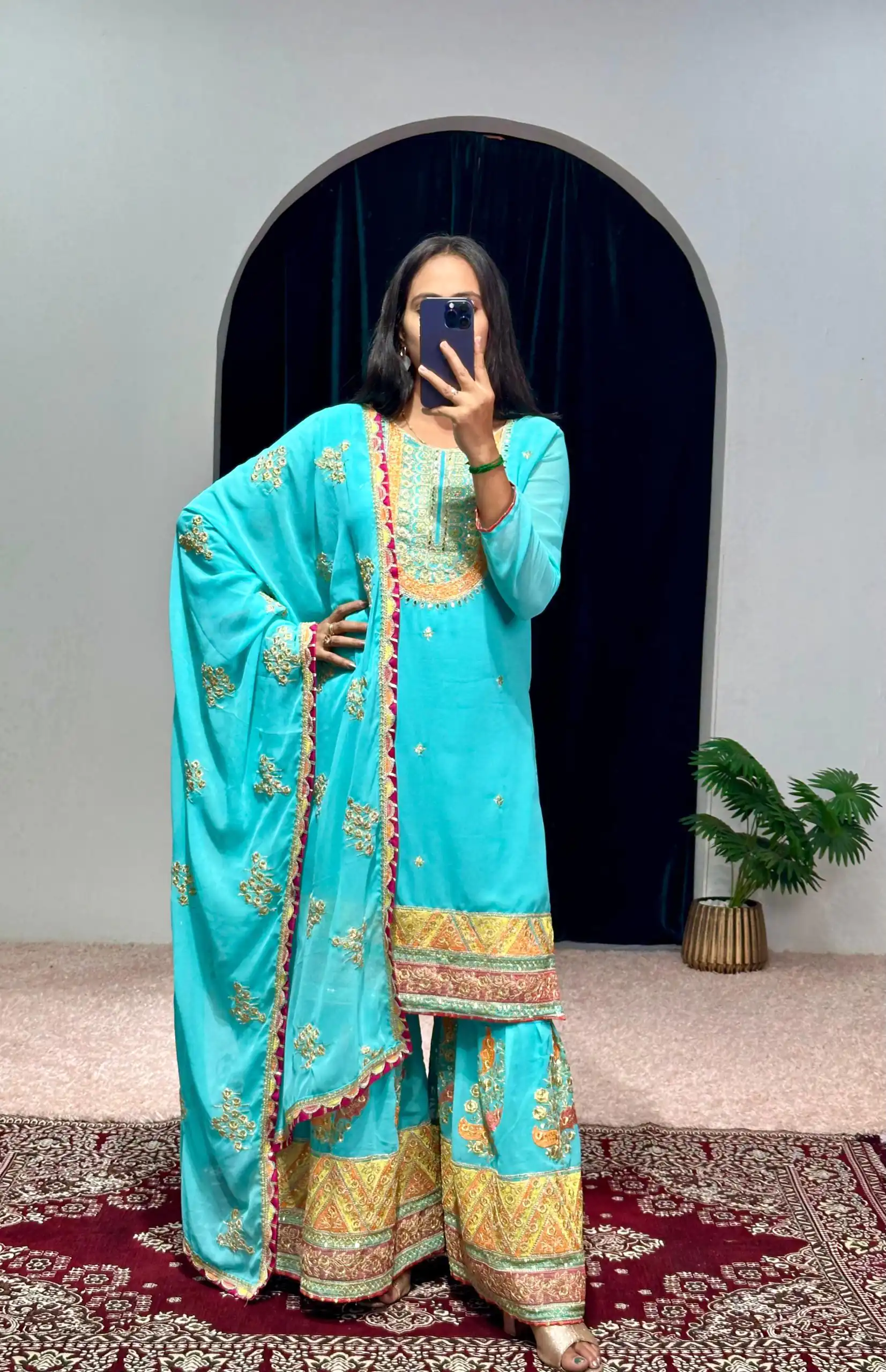 ST 1050 Blue Color Georgette Embroidery Stone & Mirror Salwar Suit Casual, Wedding, Party, Festive, Events Etc. Expected Delivery 4-6 Working Days @2199/- | Jump Suits, Casual Suits, Creative suits, Designer Suits, Palazzo Suits, Party Wear Suits, Patiala Suits, Salwar suit, Straight Suits