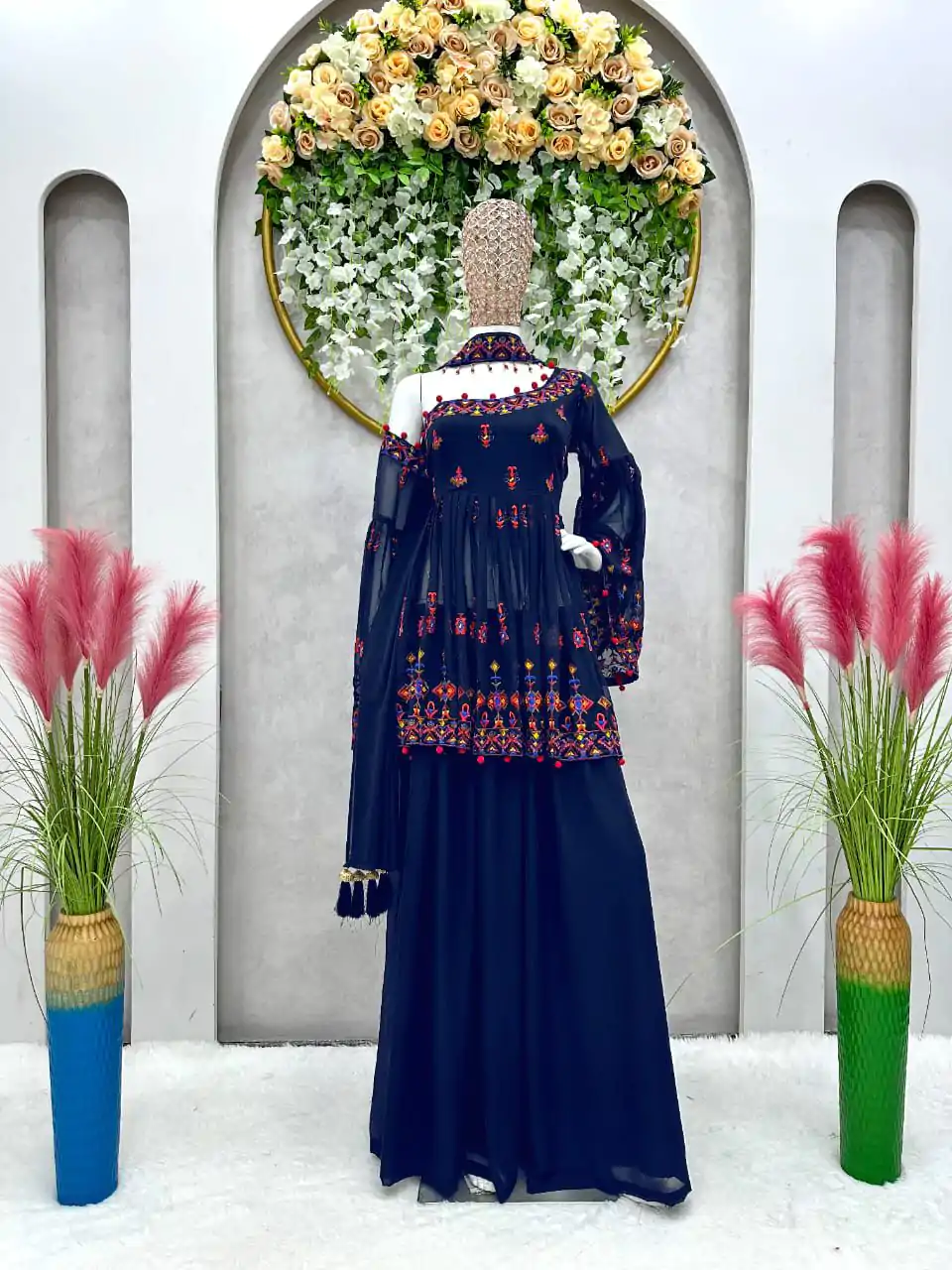 RTC 5576 Blue Color Foix Georgette Thread Sequence Work Salwar Suit Wedding, Party, Festive, Events Etc. Expected Delivery 4-6 Working Days @2099/- | Jump Suits, Casual Suits, Creative suits, Designer Suits, Palazzo Suits, Party Wear Suits, Patiala Suits, Salwar suit, Straight Suits