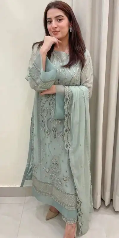 AD154 Blue Grey Color Georgette Embroidery Sequence Salwar Suit Wedding, Party, Festive, Events Expected Delivery 4-6 Working Days @ 2099/- | Casual Suits, Creative suits, Designer Suits, Palazzo Suits, Party Wear Suits, Patiala Suits, Salwar suit, Straight Suits
