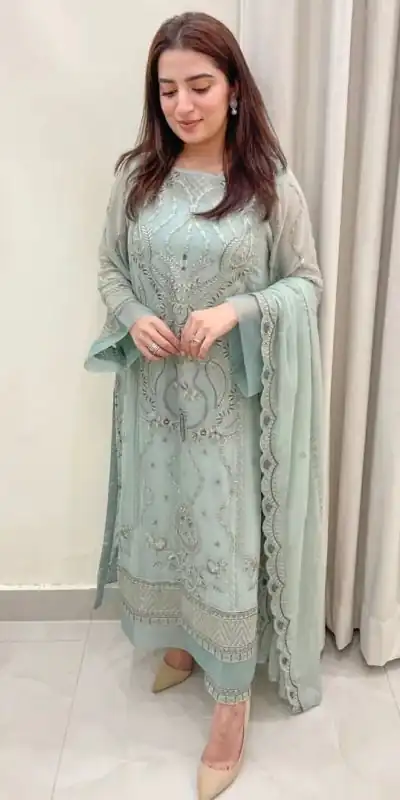 AD154 Blue Grey Color Georgette Embroidery Sequence Salwar Suit Wedding, Party, Festive, Events Expected Delivery 4-6 Working Days @ 2099/- | Casual Suits, Creative suits, Designer Suits, Palazzo Suits, Party Wear Suits, Patiala Suits, Salwar suit, Straight Suits