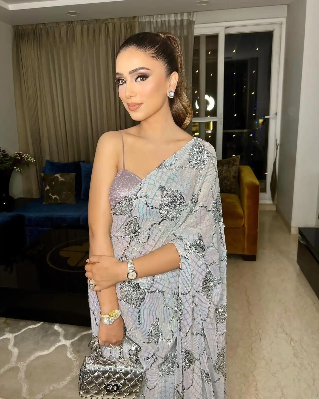 JR 569 Grey Color Georgette Dual Shade Sequence Lace Piping Saree Casual, Wedding, Festive, Events Expected Delivery  4-6 Working Days @1699/- | Bollywood Sarees, Creative Sarees, Designer Sarees, Embroidered Sarees, Ethnic Saree, Modern Digital sarees, Party Wear Sarees, Sarees