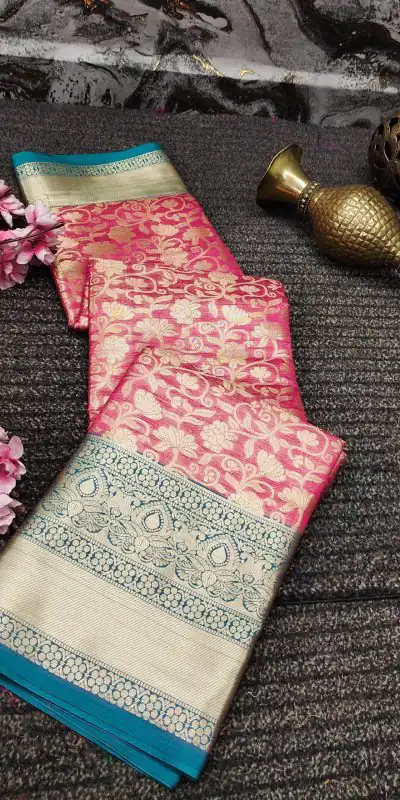 MB™️  3235 Pink Color Soft Organic Banarasi Silk Gold Zari Weaving Saree Casual, Party Wear, Festival, Events, .  Expected Delivery  4-6 Working Days @1749 | Bollywood Sarees, Creative Sarees, Designer Sarees, Embroidered Sarees, Ethnic Saree, Modern Digital sarees, Party Wear Sarees, Sarees