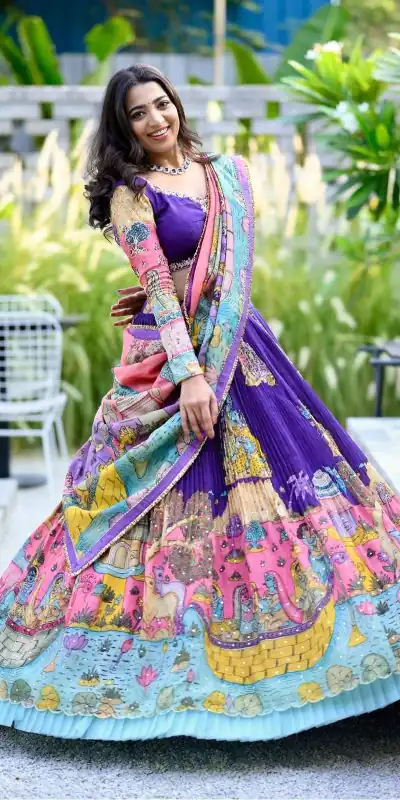 PC 382 Royal Blue Color Chant Crepe Kalamkari Printed Lehenga Choli Casual, Party Wear, Events, Festivals Wear Expected Delivery 4-6 Working Days @2199/- | Bollywood Lehenga, Creative Lehenga, Designer Lehenga, Embroidered Lehenga, Lehenga, Party Wear Lehenga