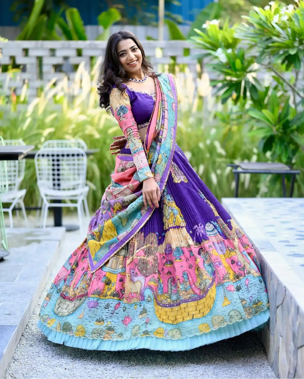 PC 382 Royal Blue   Color Chant Crepe Kalamkari Printed Lehenga Choli Casual, Party Wear, Events, Festivals Wear Expected Delivery 4-6 Working Days @2199/- | Bollywood Lehenga, Creative Lehenga, Designer Lehenga, Embroidered Lehenga, Lehenga, Party Wear Lehenga