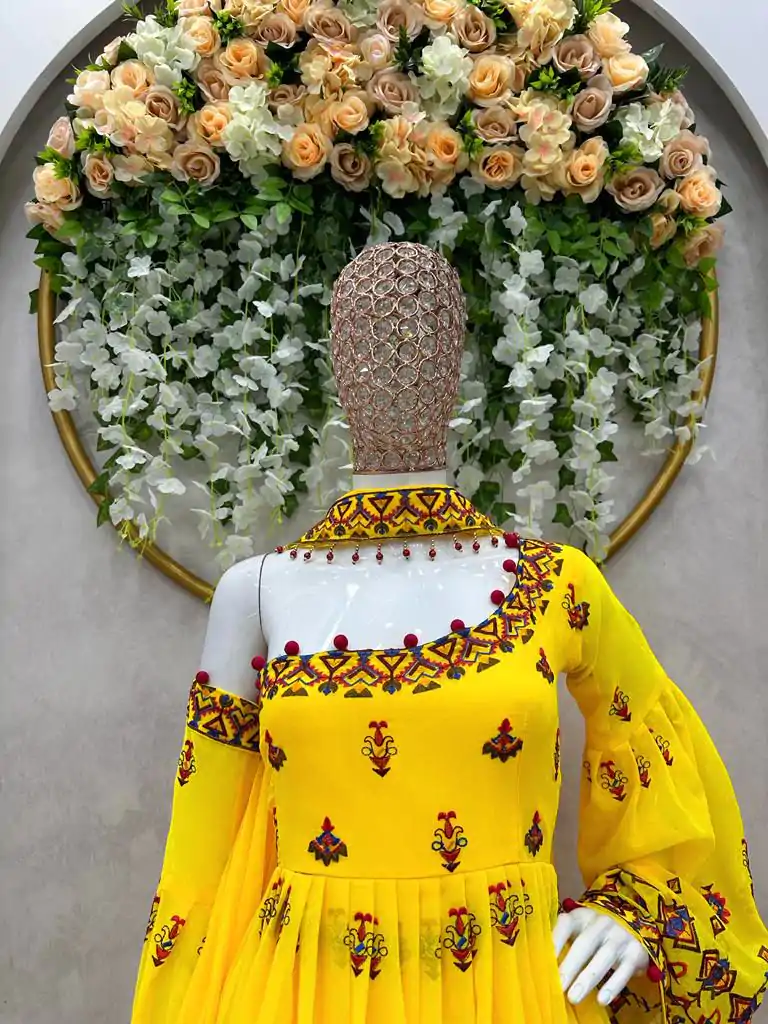 RTC 5576 Yellow Color Foix Georgette Thread Sequence Work Salwar Suit Wedding, Party, Festive, Events Etc. Expected Delivery 4-6 Working Days @2099/- | Jump Suits, Casual Suits, Creative suits, Designer Suits, Palazzo Suits, Party Wear Suits, Patiala Suits, Salwar suit, Straight Suits