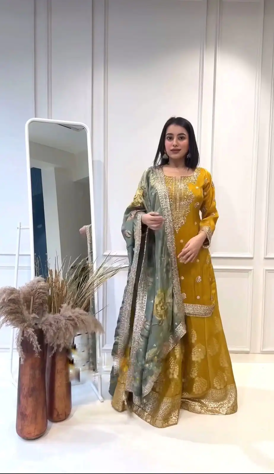 NSR 807 Yellow Color Pure Heavy Chinnon Silk Embroidery Salwar Suit Casual, Party Festive, Events Etc. Expected Delivery 4-6 Working Days @2199/ | Jump Suits, Casual Suits, Creative suits, Designer Suits, Palazzo Suits, Party Wear Suits, Patiala Suits, Salwar suit, Straight Suits