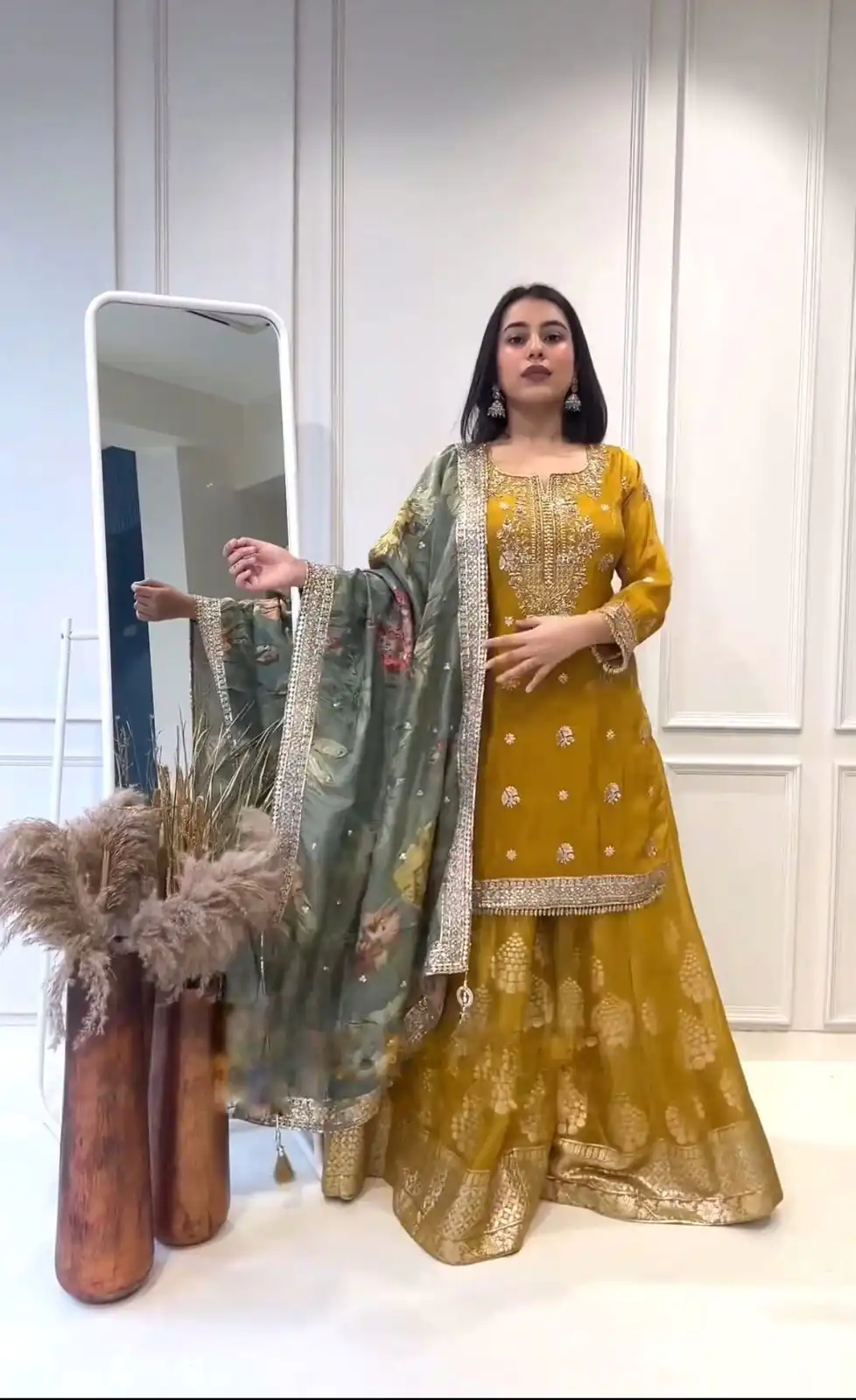 NSR 807 Yellow Color Pure Heavy Chinnon Silk Embroidery Salwar Suit Casual, Party Festive, Events Etc. Expected Delivery 4-6 Working Days @2199/ | Jump Suits, Casual Suits, Creative suits, Designer Suits, Palazzo Suits, Party Wear Suits, Patiala Suits, Salwar suit, Straight Suits
