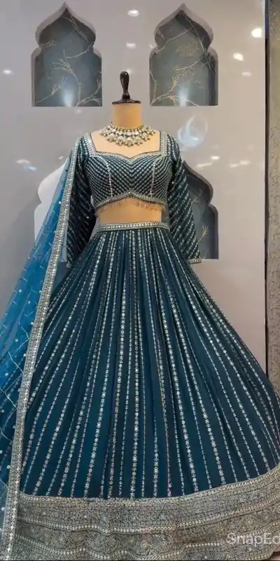 NF 1206 Royal Blue Color Georgette Multi Needle Work Lehenga Choli Casual, Party Wedding, Festive, Events Etc. Delivery  4-6 Working Days 2149/- | Bollywood Lehenga, Creative Lehenga, Designer Lehenga, Embroidered Lehenga, Lehenga, Party Wear Lehenga