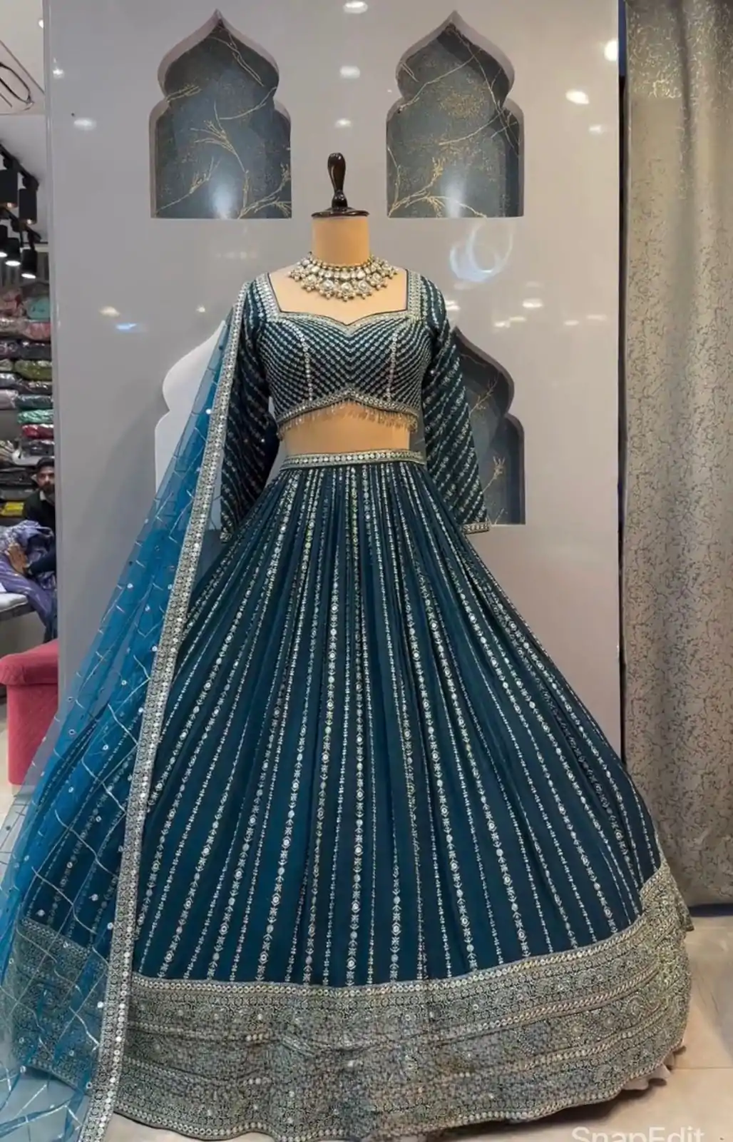 NF 1206 Royal Blue Color Georgette Multi Needle Work Lehenga Choli Casual, Party Wedding, Festive, Events Etc. Delivery  4-6 Working Days 2149/- | Bollywood Lehenga, Creative Lehenga, Designer Lehenga, Embroidered Lehenga, Lehenga, Party Wear Lehenga