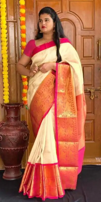 KP 4005 White Color Soft Lichi Silk Jacquard On All Over Saree Casual, Party Wear, Wedding, Events Etc. Expected Delivery 4-6 Working Days @1449/- | Bollywood Sarees, Creative Sarees, Designer Sarees, Embroidered Sarees, Ethnic Saree, Modern Digital sarees, Party Wear Sarees, Sarees