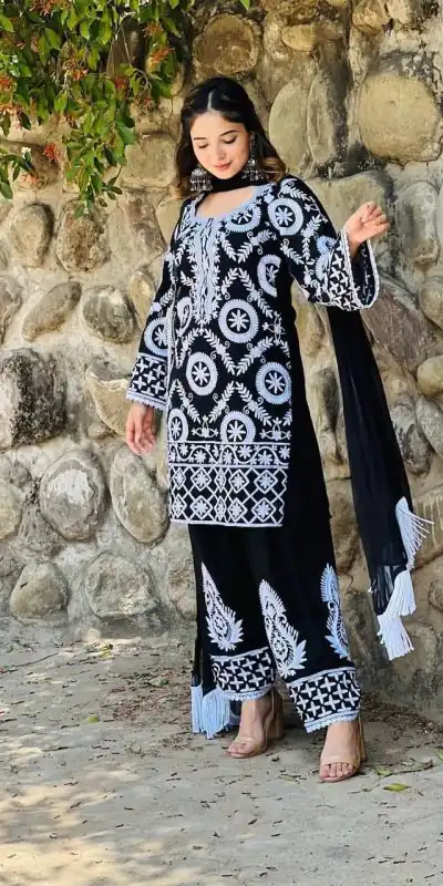 RTC 5624 Black Color Foix Georgette Chine Stitched Salwar Suit Wedding, Party, Festive, Events Etc. Expected Delivery 4-6 Working Days @2149/- | Jump Suits, Casual Suits, Creative suits, Designer Suits, Palazzo Suits, Party Wear Suits, Patiala Suits, Salwar suit, Straight Suits