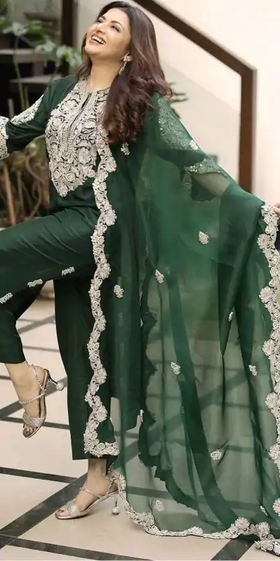 RTC 5709 Green Color Maslin Thread Sequence Work Salwar Suit Casual, Wedding, Party, Festive, Events. Expected Delivery 4-6 Working Days @2049/- | Casual Suits, Creative suits, Designer Suits, Palazzo Suits, Party Wear Suits, Patiala Suits, Salwar suit, Straight Suits