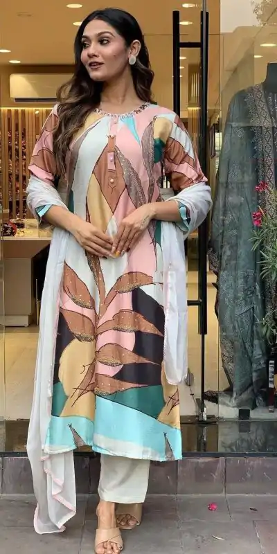 DC G25 Malty Color Muslin Embroidery Chain Works Salwar Suit Casual, Wedding, Party, Festive, Events Etc. Expected Delivery 4-6 Working Days @1749/- | Casual Suits, Creative suits, Designer Suits, Palazzo Suits, Party Wear Suits, Patiala Suits, Salwar suit, Straight Suits