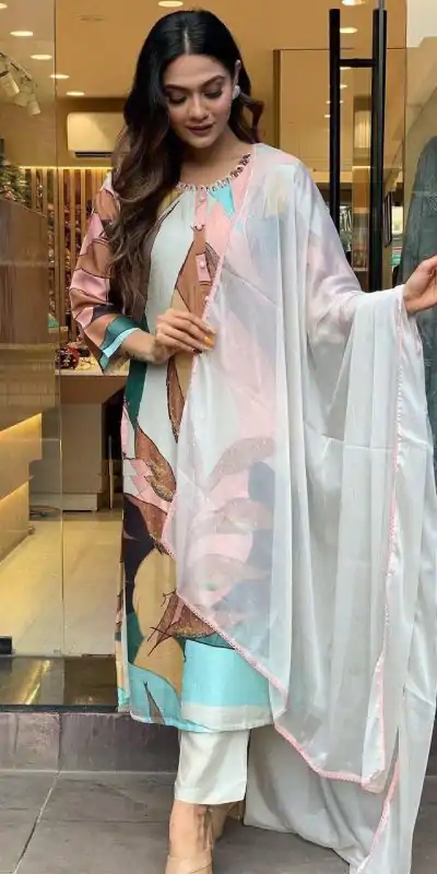 DC G25 Malty Color Muslin Embroidery Chain Works Salwar Suit Casual, Wedding, Party, Festive, Events Etc. Expected Delivery 4-6 Working Days @1749/- | Casual Suits, Creative suits, Designer Suits, Palazzo Suits, Party Wear Suits, Patiala Suits, Salwar suit, Straight Suits