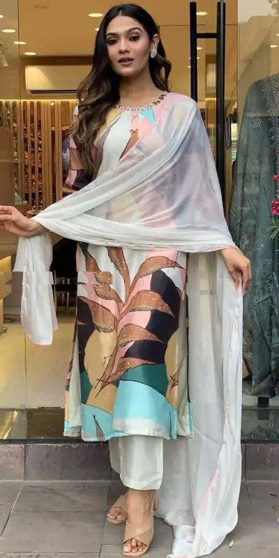 DC G25 Malty Color Muslin Embroidery Chain Works Salwar Suit Casual, Wedding, Party, Festive, Events Etc. Expected Delivery 4-6 Working Days @1749/- | Casual Suits, Creative suits, Designer Suits, Palazzo Suits, Party Wear Suits, Patiala Suits, Salwar suit, Straight Suits