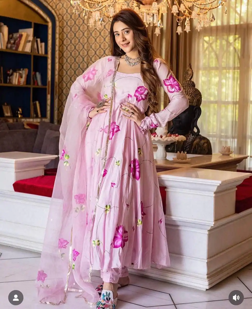 ST 1019 Pink Color Satin Georgette With Digital Print Anarkali Suit Casual, Wedding, Party, Festive, Events Etc. Expected Delivery 4-6 Working Days @1399/- | Anarkali Suits, Bollywood Anarkali, Creative-Anarkali, Designer Anarkali, Embroidered Anarkali, Party Wear Anarkali