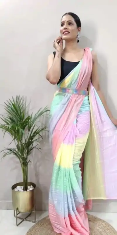 MS 441 Rainbow Color Chiffon Zari All Over Rainbow Shade Saree Casual, Party Wear, Wedding, Events, Etc. Expected Delivery 4-6 Working Days 1499/- | Bollywood Sarees, Creative Sarees, Designer Sarees, Embroidered Sarees, Ethnic Saree, Modern Digital sarees, Party Wear Sarees, Sarees