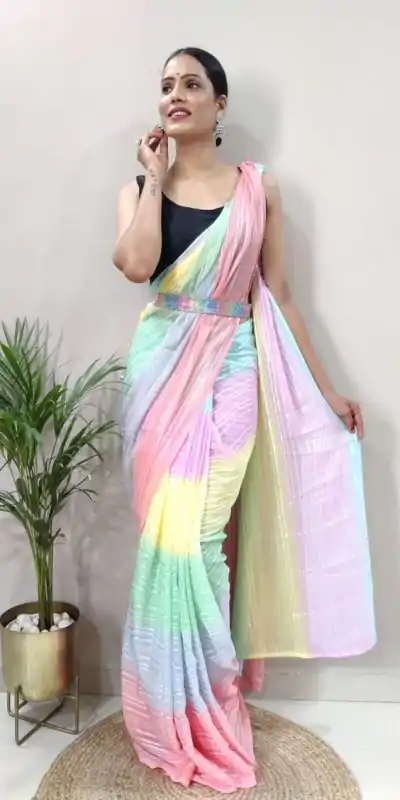 MS 441 Rainbow Color Chiffon Zari All Over Rainbow Shade Saree Casual, Party Wear, Wedding, Events, Etc. Expected Delivery 4-6 Working Days 1499/- | Bollywood Sarees, Creative Sarees, Designer Sarees, Embroidered Sarees, Ethnic Saree, Modern Digital sarees, Party Wear Sarees, Sarees