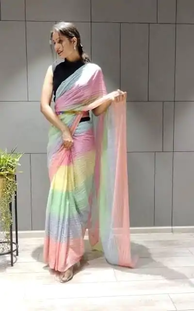 MS 441 Rainbow Color Chiffon Zari All Over Rainbow Shade Saree Casual, Party Wear, Wedding, Events, Etc. Expected Delivery 4-6 Working Days 1499/- | Bollywood Sarees, Creative Sarees, Designer Sarees, Embroidered Sarees, Ethnic Saree, Modern Digital sarees, Party Wear Sarees, Sarees