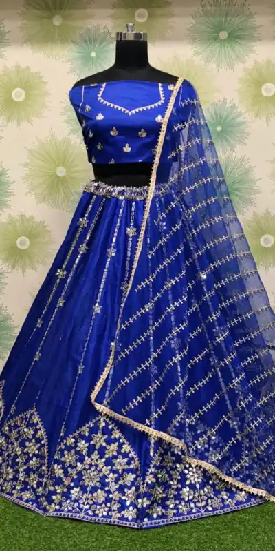 RC 213 Royal Blue Color Silk Embroidery Sequins Amazing Print Lehenga Choli Casual, Party Wedding, Festive, Events Etc. Delivery 4-6 Working Days 2499/- | Bollywood Lehenga, Creative Lehenga, Designer Lehenga, Embroidered Lehenga, Lehenga, Party Wear Lehenga