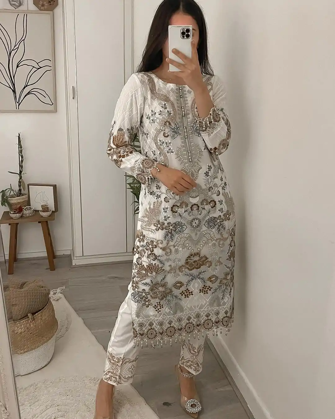 MF 423 White Color Faux Georgette Embroidery Sequence Salwar Suit  Wedding, Party, Festive, Events Etc. Expected 4-6 Working Days @2449/- | Casual Suits, Creative suits, Designer Suits, Palazzo Suits, Party Wear Suits, Patiala Suits, Salwar suit, Straight Suits