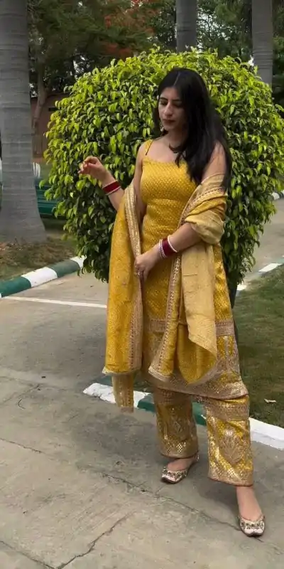 VLM 191 Yellow color Georgette Embroidery Digital Print Salwar Suit Casual, Wedding, Party, Festive, Events . Expected Delivery 4-6 Working Days @1999/- | Jump Suits, Casual Suits, Creative suits, Designer Suits, Palazzo Suits, Party Wear Suits, Patiala Suits, Salwar suit, Straight Suits