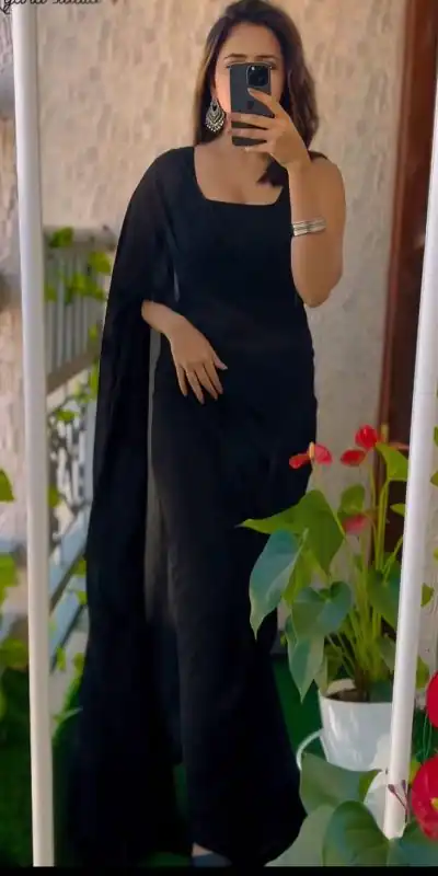 SC 271 Black Color Pure Soft Georgette Silk Design All Over Saree , Party Wear, Events, Festivals Expected Delivery 4-6 Working Days 1499/- | Bollywood Sarees, Creative Sarees, Designer Sarees, Embroidered Sarees, Ethnic Saree, Modern Digital sarees, Party Wear Sarees, Sarees