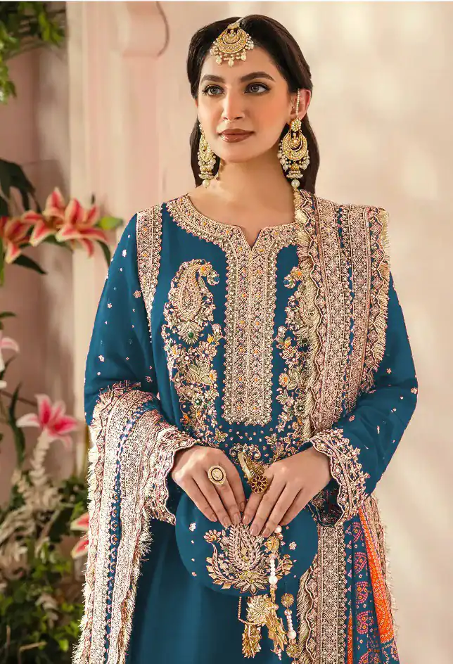 FC MARIA 1074 Blue Color Heavy Georgette Embroidery Sequence Salwar Suit Wedding, Party, Festive events, etc.  Expected Delivery  4-6 Working Days @2149/- | Jump Suits, Casual Suits, Creative suits, Designer Suits, Palazzo Suits, Party Wear Suits, Patiala Suits, Salwar suit, Straight Suits