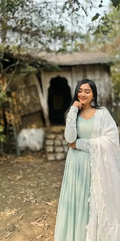 DC G47 Pista Green Color Georgette Embroidery Sequence Gown Casual, Wedding, Party, Festive, Events Etc. Expected Delivery 4-6 Working Days @2449/- | Bollywood Gowns, Creative Gowns, Designer Gowns, Gowns, Party Wear Gowns