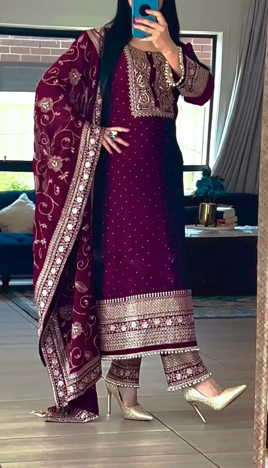 SRK 5165 Purple Color Georgette Embroidery Sequence Salwar Suit Wedding, Party, Festive, Events Expected Delivery 4-6 Working Days @ 2399/- | Casual Suits, Creative suits, Designer Suits, Palazzo Suits, Party Wear Suits, Patiala Suits, Salwar suit, Straight Suits
