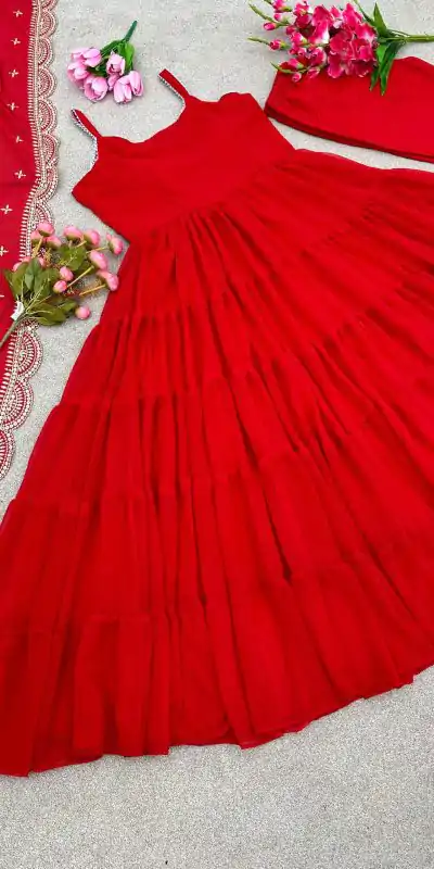 SSR 391 Red Color Chinon Silk Embroidery Sequence Anarkali Suit Wedding, Party, Festive, Events Expected Delivery 4-6 Working Days @ 1849/- Only | Anarkali Suits, Bollywood Anarkali, Creative-Anarkali, Designer Anarkali, Embroidered Anarkali, Party Wear Anarkali, Straight Suits