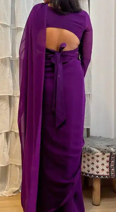 SC 271 Violet Color Pure Soft Georgette Silk Design All Over Saree , Party Wear, Events, Festivals Expected Delivery 4-6 Working Days 1499/- | Bollywood Sarees, Creative Sarees, Designer Sarees, Embroidered Sarees, Ethnic Saree, Modern Digital sarees, Party Wear Sarees, Sarees