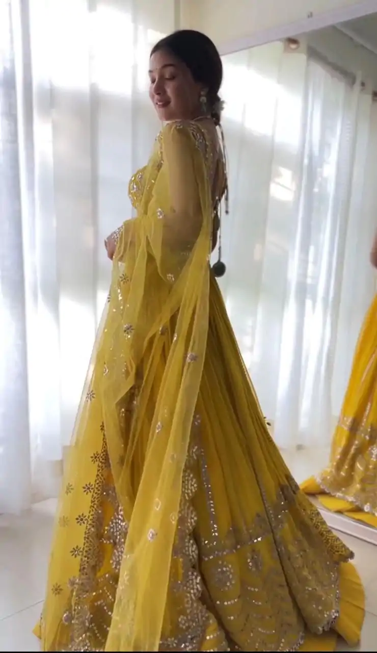 RTC 6368 Yellow Color Georgette Embroidery Sequence Lehenga Choli Wedding, Party, Festive, Events Etc. Expected Delivery 4-6 Working Days @2049/- | Bollywood Lehenga, Creative Lehenga, Designer Lehenga, Embroidered Lehenga, Lehenga, Party Wear Lehenga