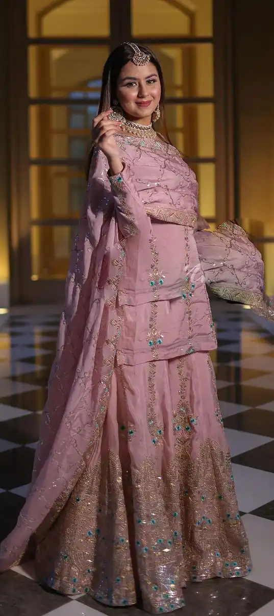 VLM 148 Pink color Foix Georgette Embroidery Salwar Suit Casual, Wedding, Party, Festive, Events . Expected Delivery  4-6 Working Days @2299/- | Jump Suits, Casual Suits, Creative suits, Designer Suits, Palazzo Suits, Party Wear Suits, Patiala Suits, Salwar suit, Straight Suits