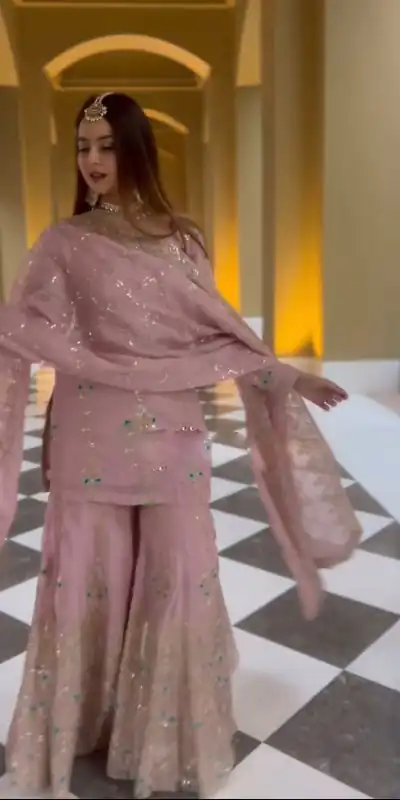 VLM 148 Pink color Foix Georgette Embroidery Salwar Suit Casual, Wedding, Party, Festive, Events . Expected Delivery 4-6 Working Days @2299/- | Jump Suits, Casual Suits, Creative suits, Designer Suits, Palazzo Suits, Party Wear Suits, Patiala Suits, Salwar suit, Straight Suits