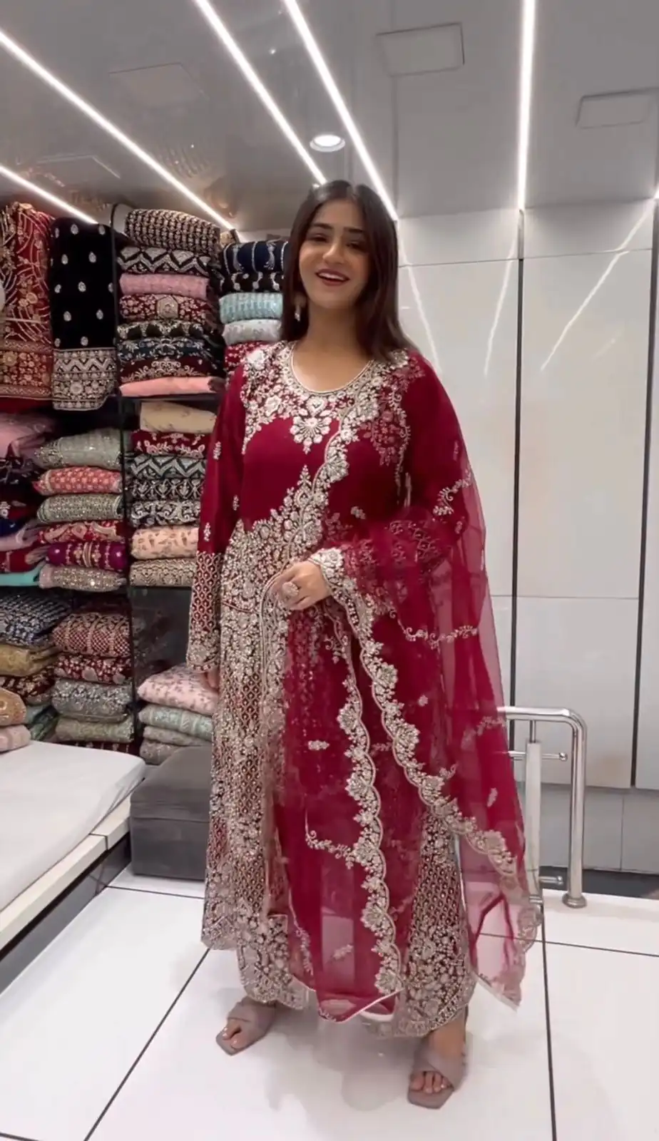 KD 1460 Red Color Faux Georgette Thread Sequence Work Salwar Suit Casual, Party, Wedding, Festive, Events Etc. Expected Delivery 4-6 Working Days @2849/- | Casual Suits, Creative suits, Designer Suits, Palazzo Suits, Party Wear Suits, Patiala Suits, Salwar suit, Straight Suits