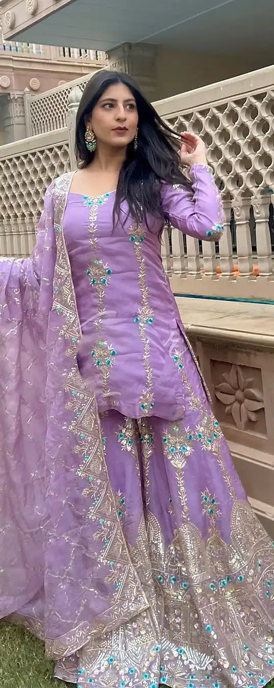 VLM 148 violet color Foix Georgette Embroidery Salwar Suit Casual, Wedding, Party, Festive, Events . Expected Delivery 4-6 Working Days @2299/- | Jump Suits, Casual Suits, Creative suits, Designer Suits, Palazzo Suits, Party Wear Suits, Patiala Suits, Salwar suit, Straight Suits