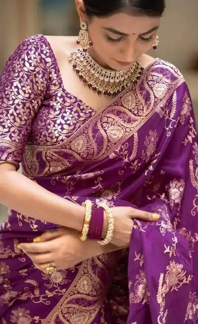 KP 5072B Purple Color Soft Lichi Silk Jacquard On All Over Saree Casual, Party Wear, Wedding, Events Etc. Expected Delivery 4-6 Working Days @1499/- | Bollywood Sarees, Creative Sarees, Designer Sarees, Embroidered Sarees, Ethnic Saree, Modern Digital sarees, Party Wear Sarees, Sarees