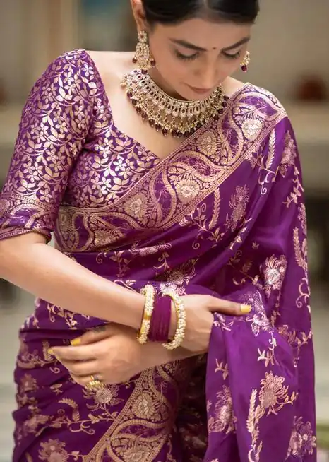 KP 5072B Purple Color Soft Lichi Silk Jacquard On All Over Saree Casual, Party Wear, Wedding, Events Etc. Expected Delivery 4-6 Working Days @1499/- | Bollywood Sarees, Creative Sarees, Designer Sarees, Embroidered Sarees, Ethnic Saree, Modern Digital sarees, Party Wear Sarees, Sarees