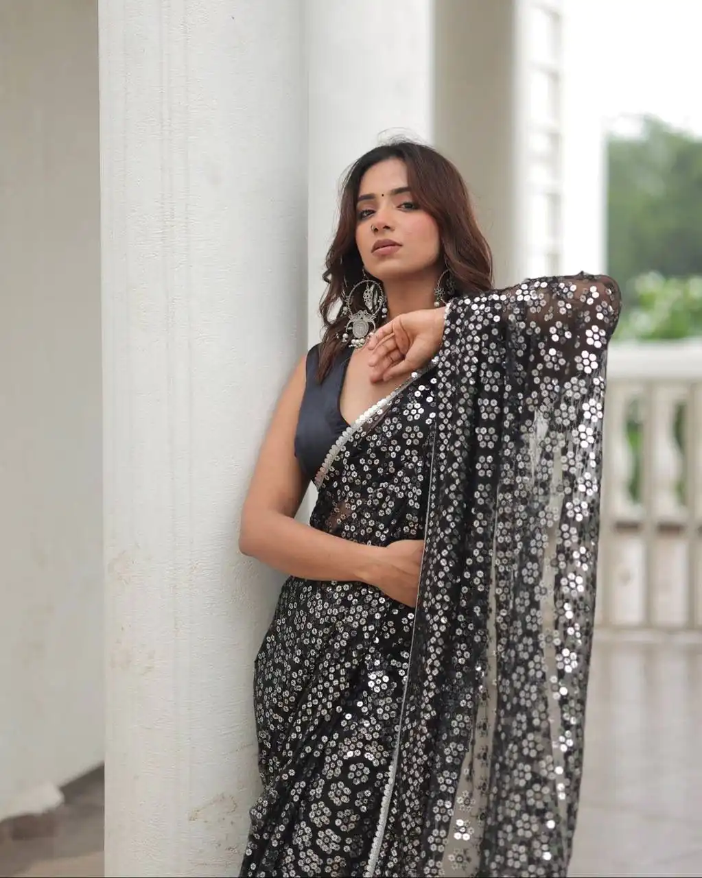 ST 451 Black Color Georgette Embroidery Cotton Thread Work Saree Casual, Wedding, Party, Festive, Events Etc. Expected Delivery 4-6 Working Days @1999/- | Bollywood Sarees, Creative Sarees, Designer Sarees, Embroidered Sarees, Ethnic Saree, Modern Digital sarees, Party Wear Sarees, Sarees