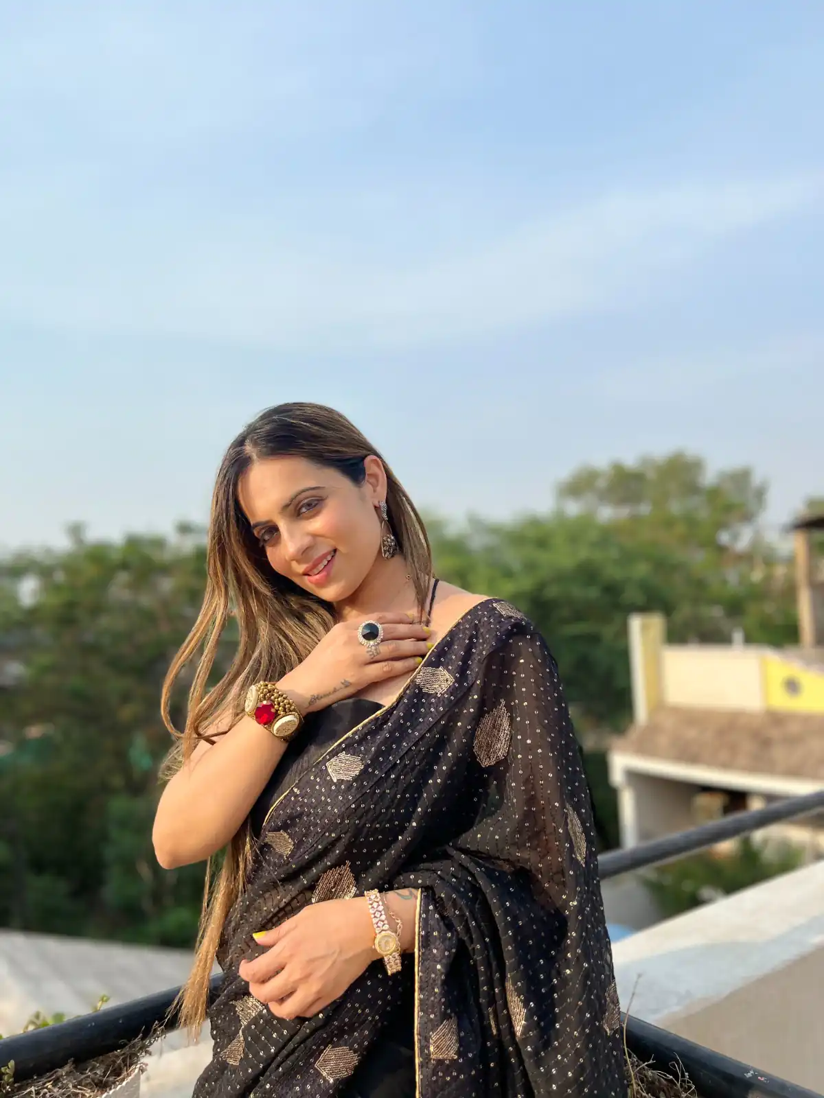 JR 596 Black Color Georgette Sequence Lace border Work Saree Casual, Wedding, Festive, Events Expected Delivery  4-6 Working Days @1599/- | Bollywood Sarees, Creative Sarees, Designer Sarees, Embroidered Sarees, Ethnic Saree, Modern Digital sarees, Party Wear Sarees, Sarees