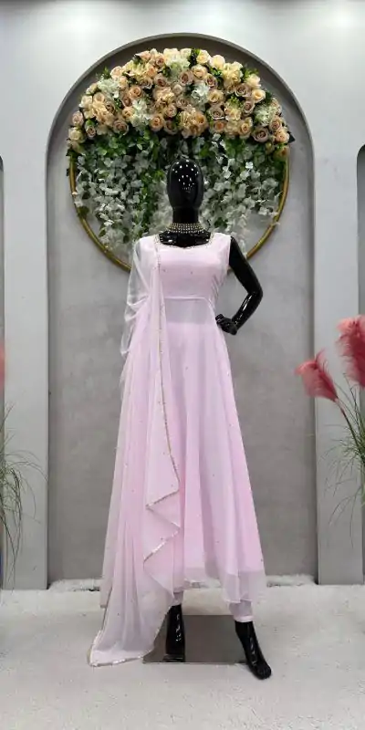 RTC 5711 Pink Color Georgette Handwork Diamond Work Salwar Suit Casual, Party Wear, Traditional Wear, Wedding Wear, Events Etc.@1999/- | Casual Suits, Creative suits, Designer Suits, Palazzo Suits, Party Wear Suits, Patiala Suits, Salwar suit, Straight Suits