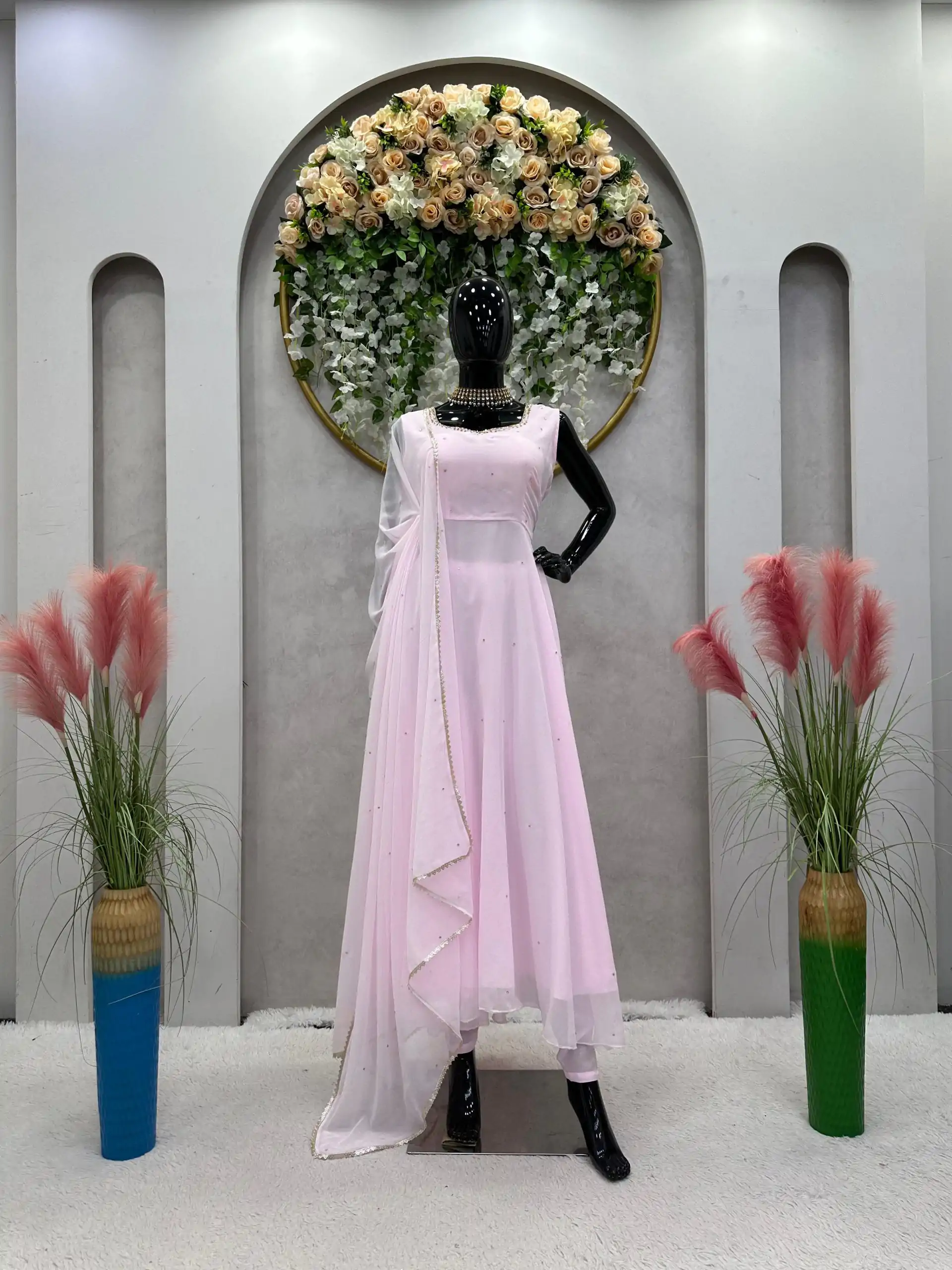 RTC 5711 Pink Color Georgette Handwork Diamond Work Salwar Suit Casual, Party Wear, Traditional Wear, Wedding Wear, Events Etc.@1999/- | Casual Suits, Creative suits, Designer Suits, Palazzo Suits, Party Wear Suits, Patiala Suits, Salwar suit, Straight Suits